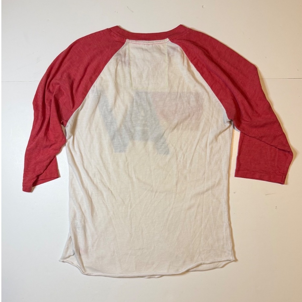 Aviator Nation Raglan Tee Medium White Red 3/4 Sleeve Baseball Shirt - Picture 2 of 4
